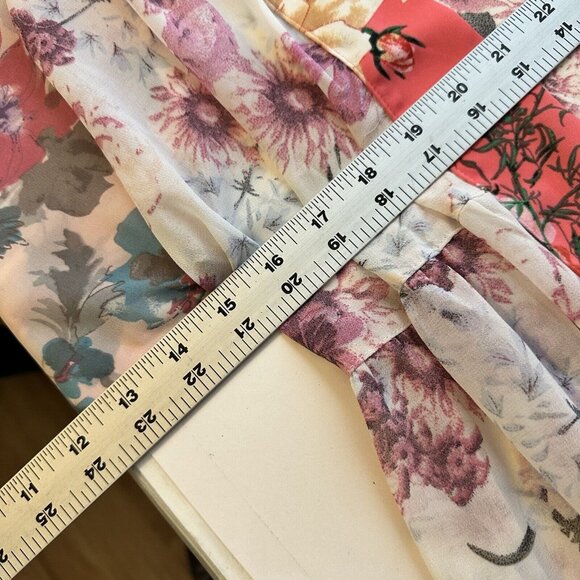 Kori Womens Pink Floral Kimono Maxi Open Front Dress Cover Up Top NWT Large - Picture 9 of 11